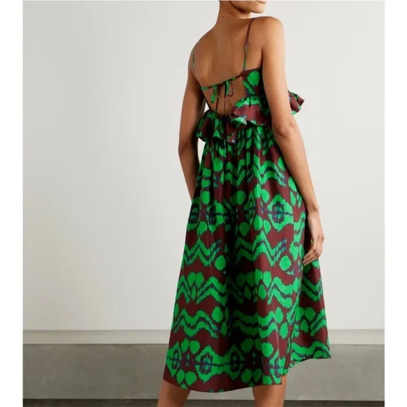 Ulla Johnson Green and Brown Patterned Dress - Picture 7 of 13